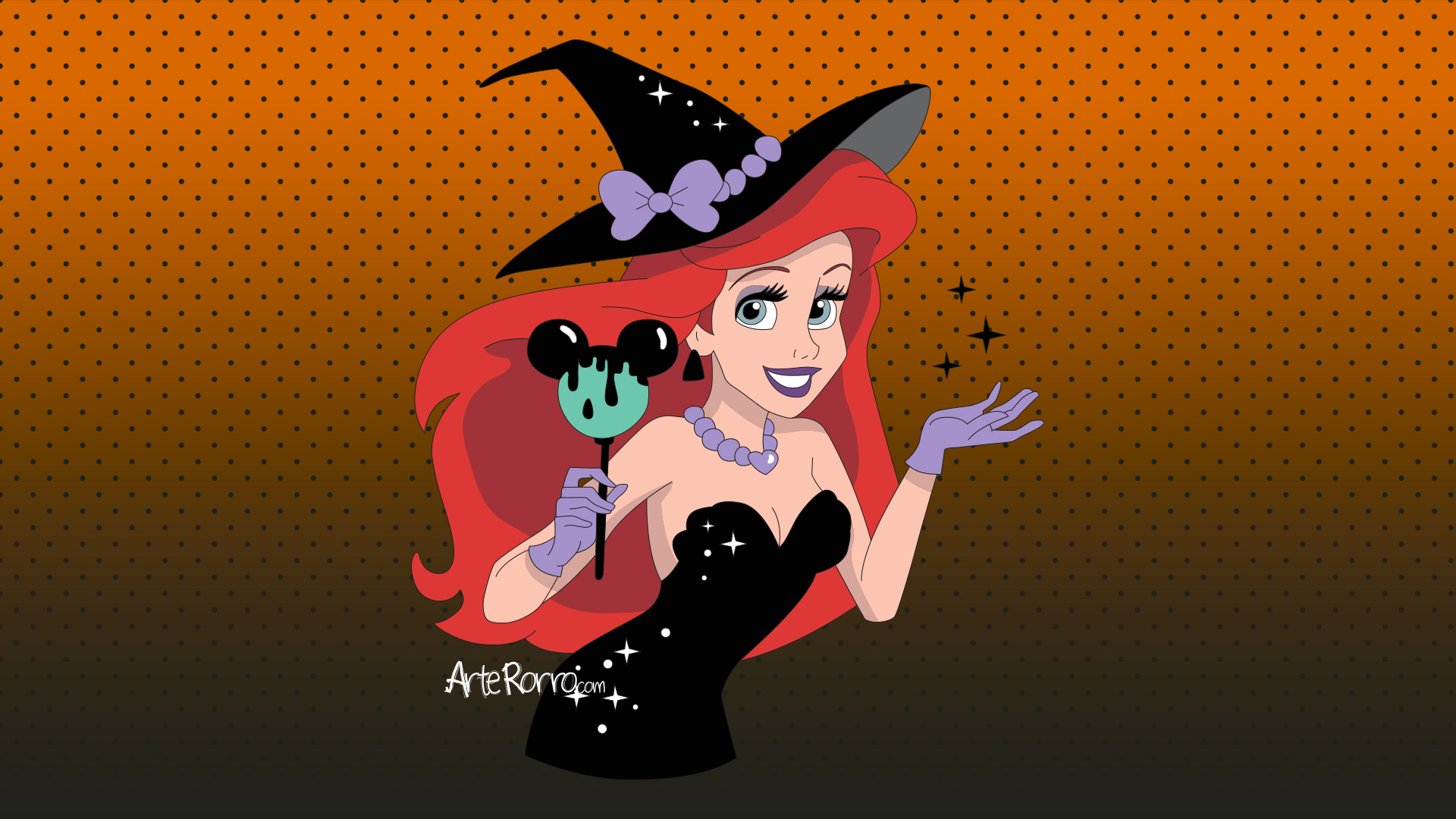 Ariel disfrazada de Bruja